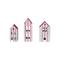 Hello Honey® White & Red Hand-Painted Paper Mache House Set